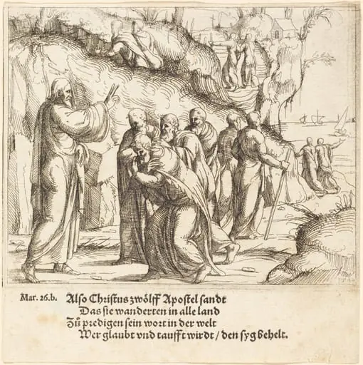 Christ Charges the Apostles of their Mission, by Augustin Hirschvogel