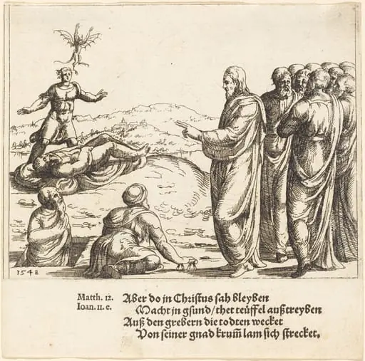 Christ Heals a Blind and Dumb Demoniac, by Augustin Hirschvogel