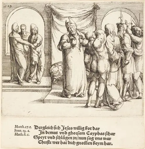 Christ is Mocked, and Caiaphas Rends His Garments, by Augustin Hirschvogel