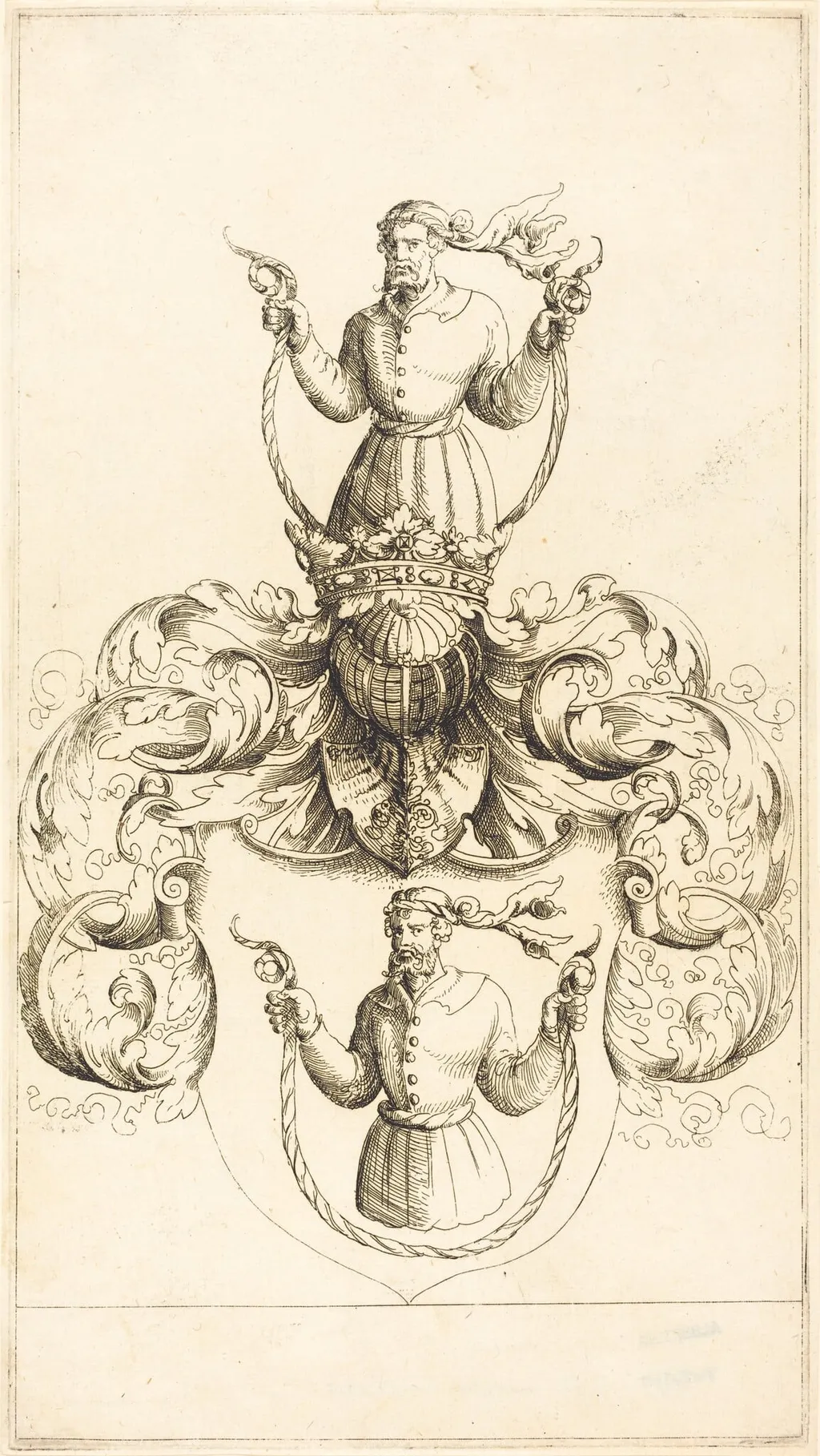 Coat of Arms of Unknown Man, by Augustin Hirschvogel, ink, 1528