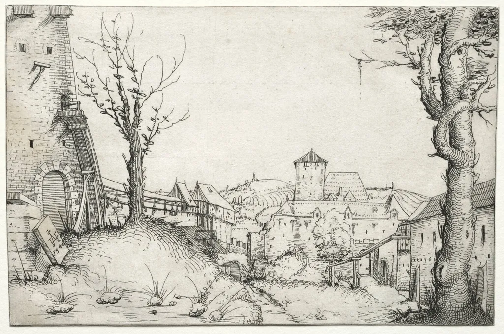 Courtyard of a castle, by Augustin Hirschvogel, 1546