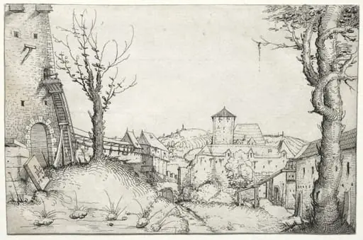 Courtyard of a castle, by Augustin Hirschvogel