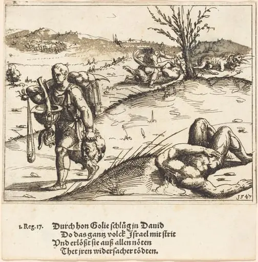David Beheads Goliath, by Augustin Hirschvogel
