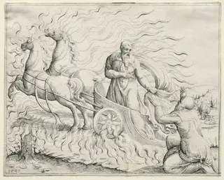 Elijah Ascends to Heaven, by Augustin Hirschvogel, 1547