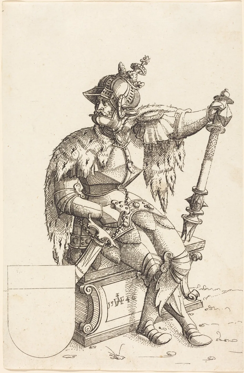 Emperor Charles V, by Augustin Hirschvogel, ink, 1546