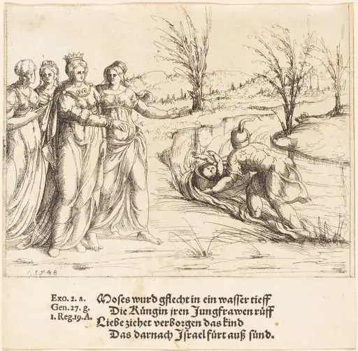 Finding of Moses, by Augustin Hirschvogel