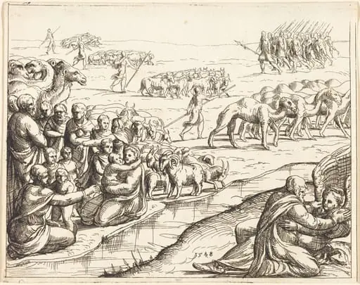 Jacob Wrestling with the Angel, by Augustin Hirschvogel
