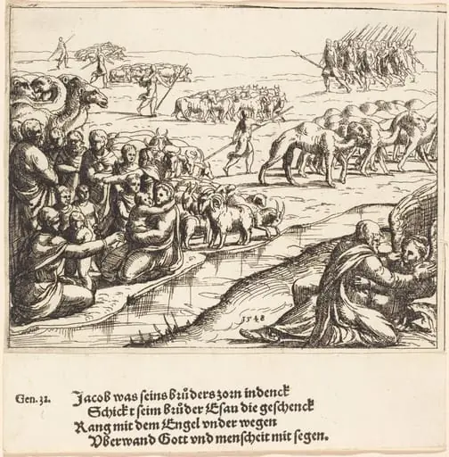 Jacob Wrestling with the Angel, by Augustin Hirschvogel