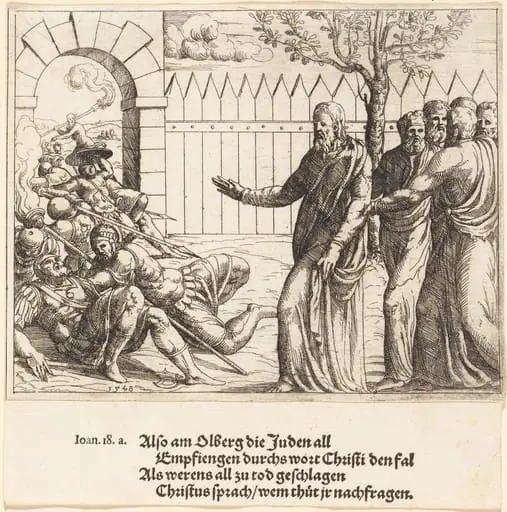 Jesus Identifies Himself before the Arrest, by Augustin Hirschvogel