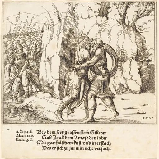 Joab Betrays Abner, by Augustin Hirschvogel