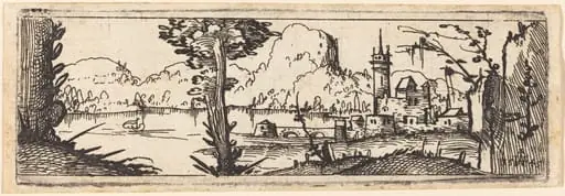 Landscape with Lake and Town, by Augustin Hirschvogel