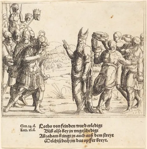 Melchizedek with Bread and Wine, by Augustin Hirschvogel