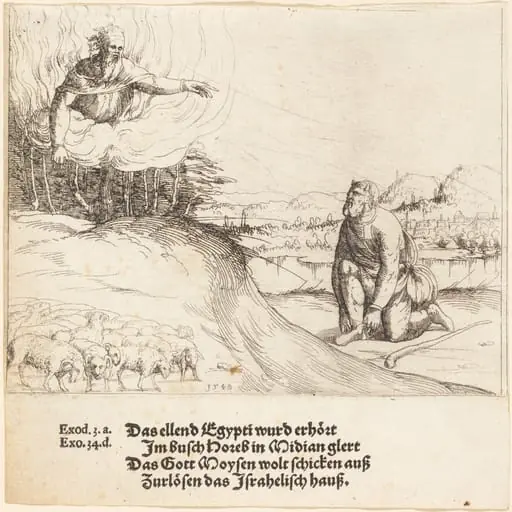 Moses and the Burning Bush, by Augustin Hirschvogel