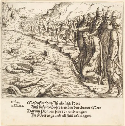 Moses Closing the Red Sea, by Augustin Hirschvogel