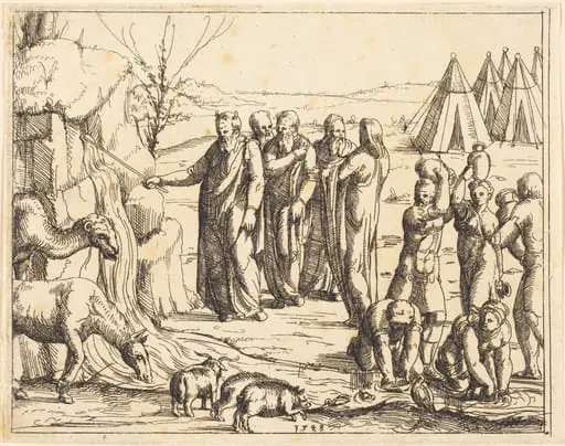Moses Striking the Rock, by Augustin Hirschvogel