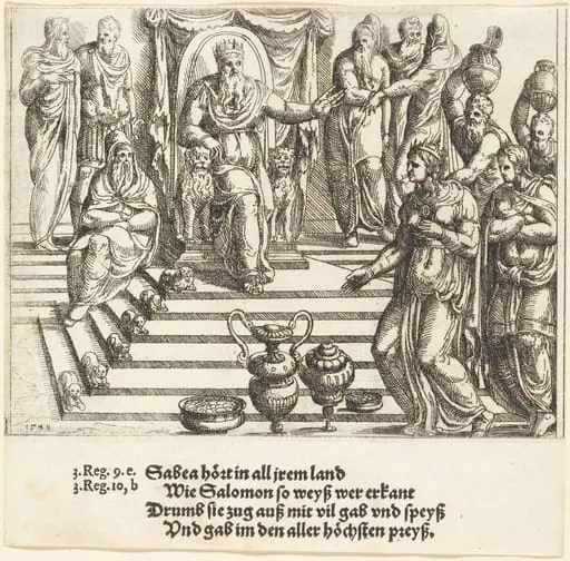 Queen of Sheba's Visit to Solomon, by Augustin Hirschvogel