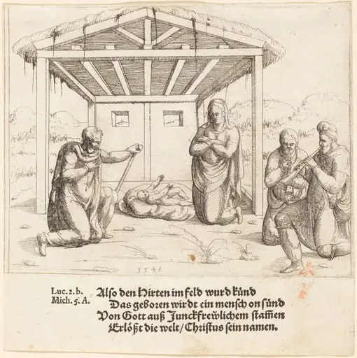 The Adoration of the Shepherds, by Augustin Hirschvogel