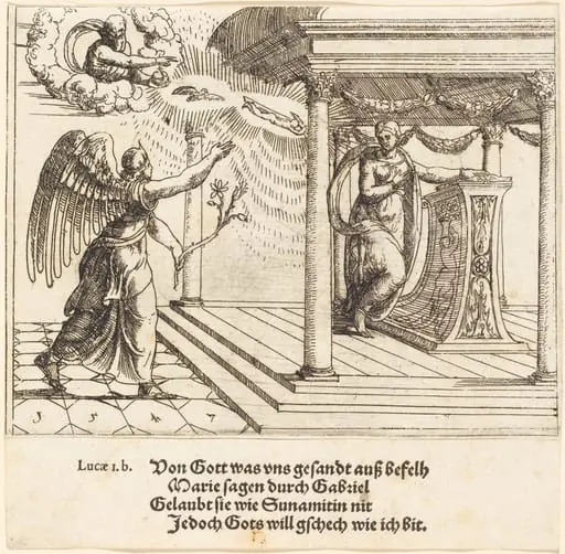 The Annunciation, by Augustin Hirschvogel