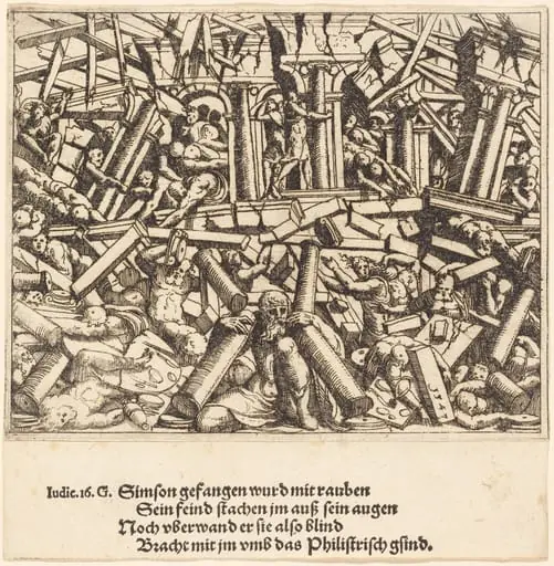 The Death of Samson, by Augustin Hirschvogel