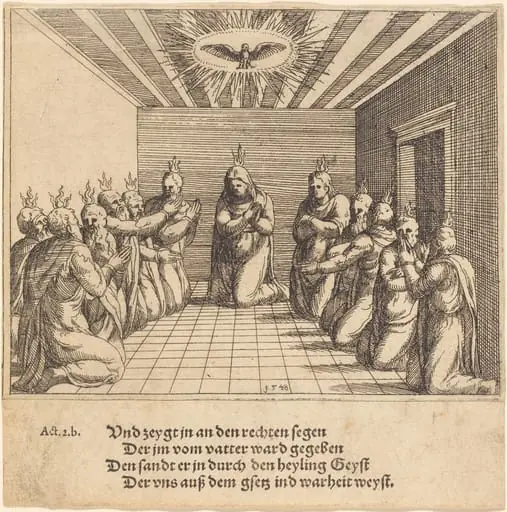 The Descent of the Holy Spirit, by Augustin Hirschvogel