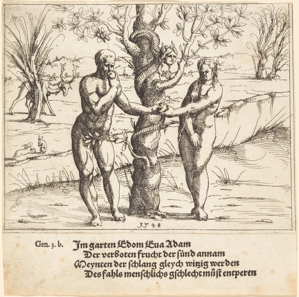 The Fall of Man, by Augustin Hirschvogel, ink, 1548