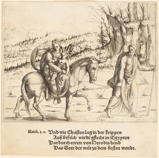 The Flight into Egypt, by Augustin Hirschvogel