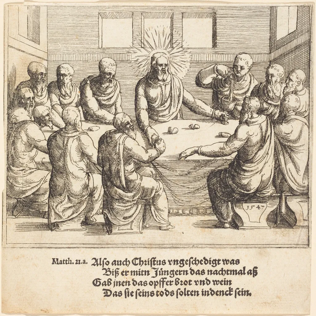 The Last Supper, by Augustin Hirschvogel, ink, 1547