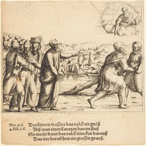 The Lord Sweetens the Waters of Marah, by Augustin Hirschvogel