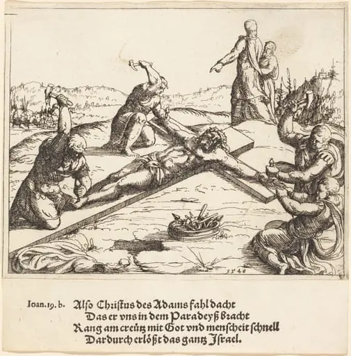 The Nailing to the Cross, by Augustin Hirschvogel