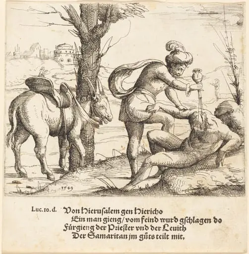 The Parable of the Good Samaritan, by Augustin Hirschvogel