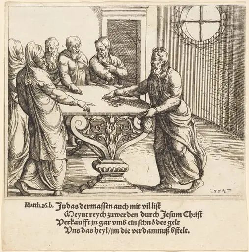 The Payment of Judas, by Augustin Hirschvogel