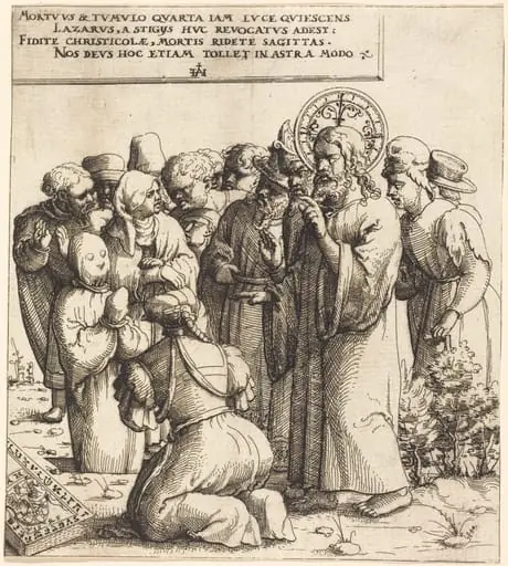 The Raising of Lazarus, by Augustin Hirschvogel