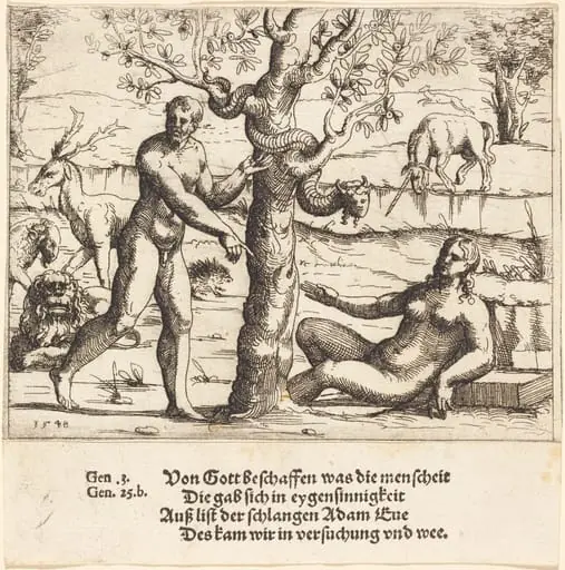 The Temptation of Eve, by Augustin Hirschvogel