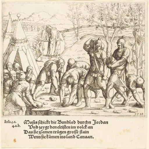 The Twelve Stones, and the Waters of the Jordan are Divided, by Augustin Hirschvogel