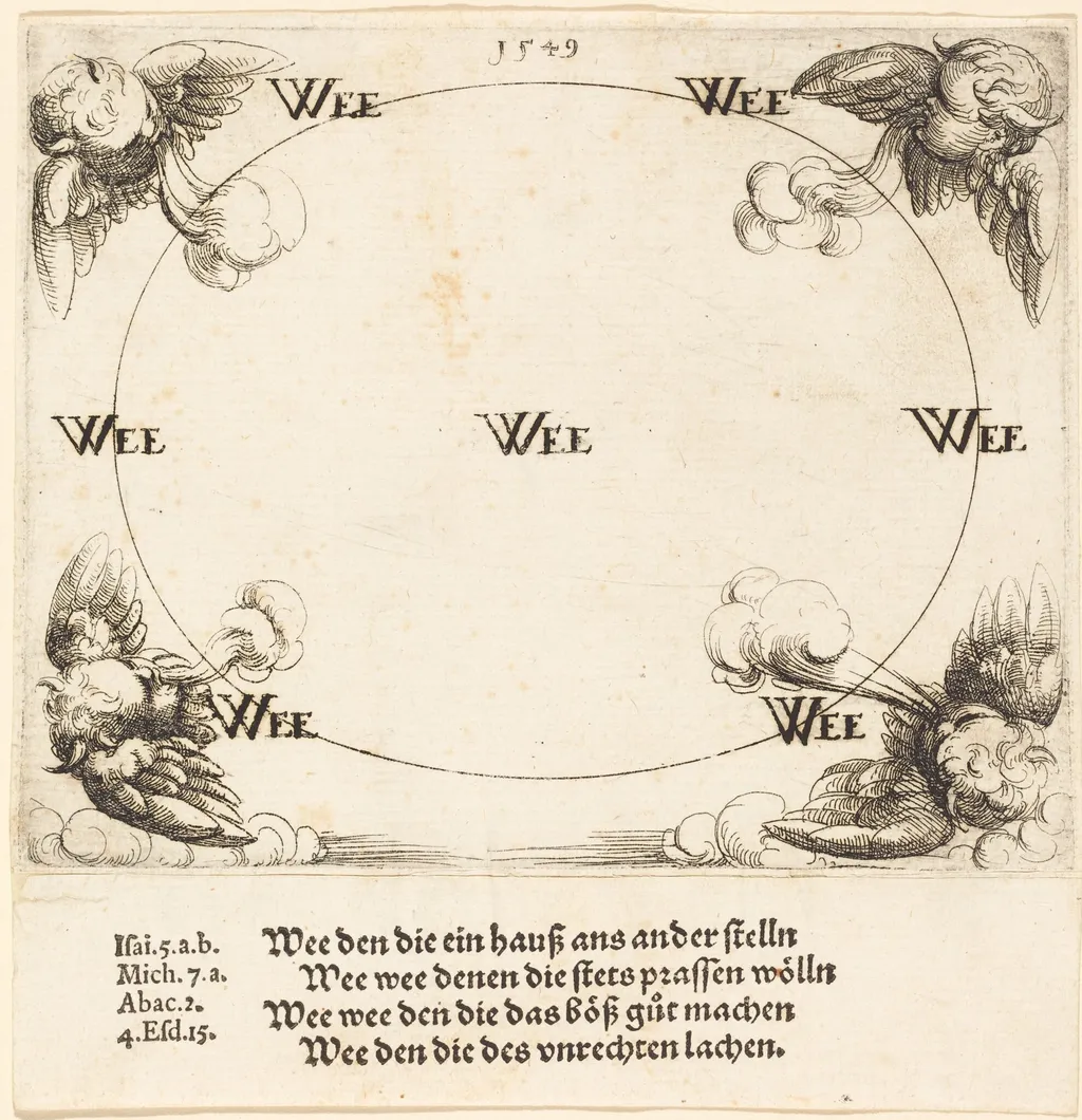 Woe is Pronounced on the Scribes and Pharisees, by Augustin Hirschvogel, ink, 1549
