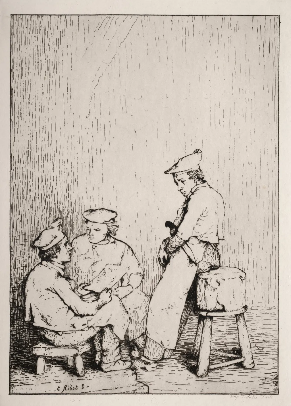 La Carte, by Augustin Théodule Ribot, 1868