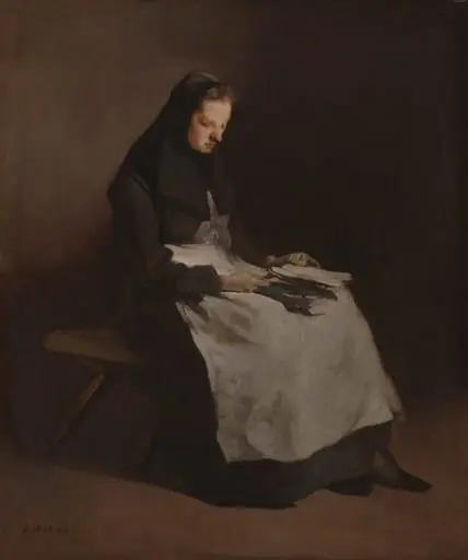 Seated Woman, by Augustin Théodule Ribot