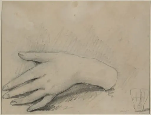 Study of a Woman's Hand (verso), by Augustin Théodule Ribot