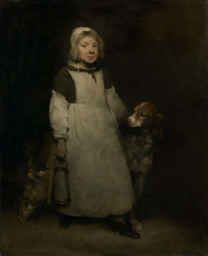 The Little Milkmaid, by Augustin Théodule Ribot, unspecified, 1865