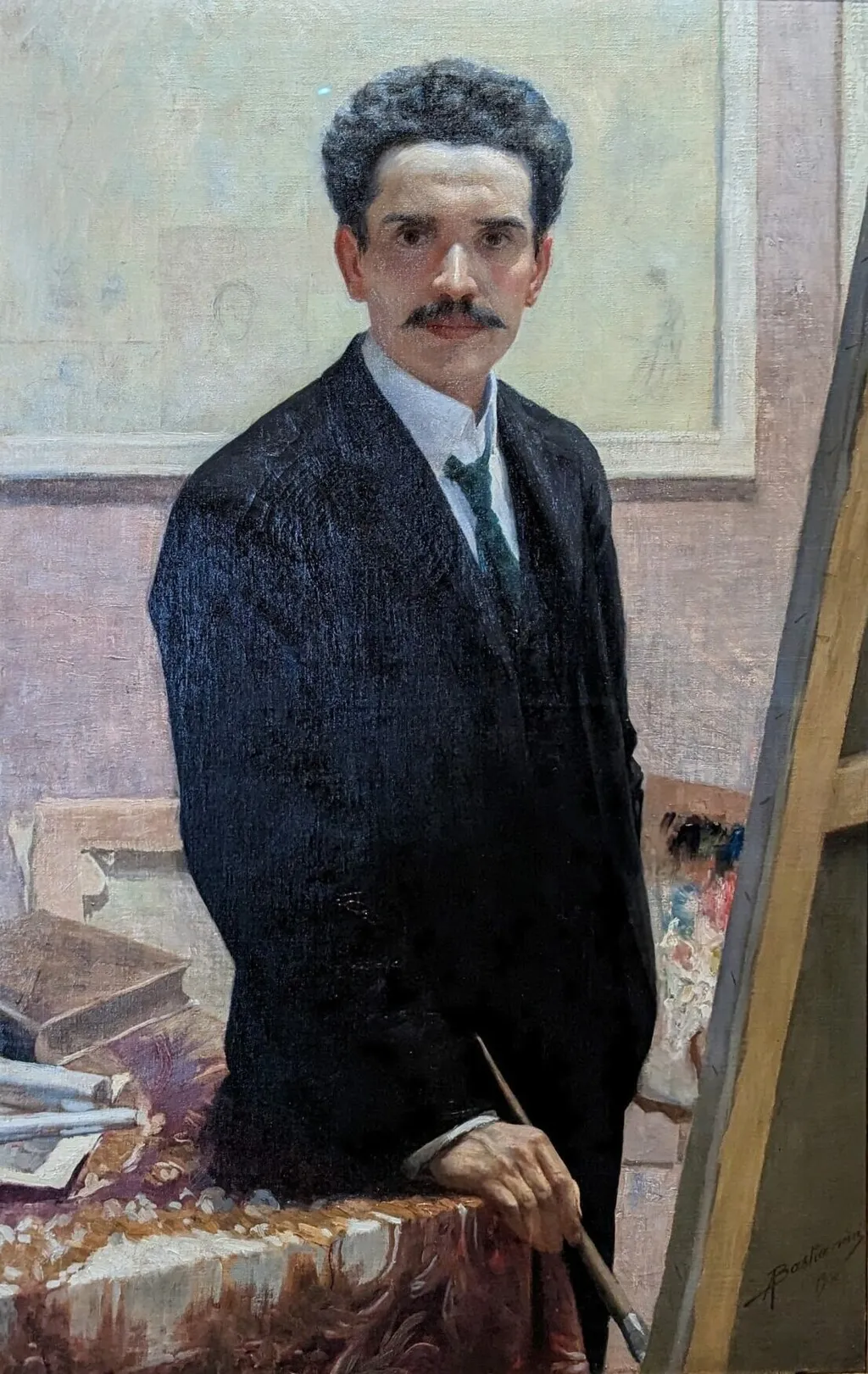 Self-portrait of Augusto Bastianini, by Augusto Bastianini, oil, 1900
