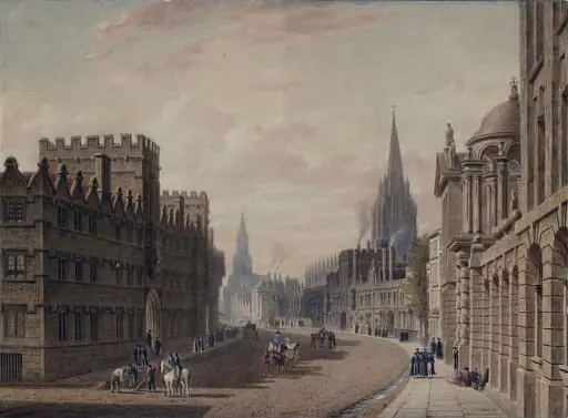 High Street, Oxford, by Augustus Charles Pugin