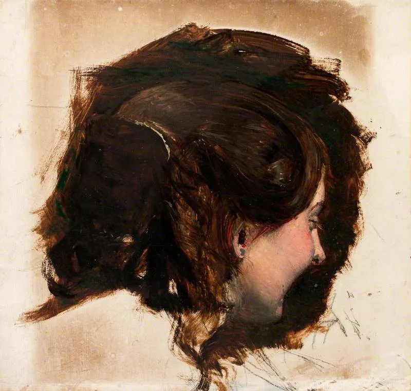A Girl's Head, by Augustus Egg, oil, 1849