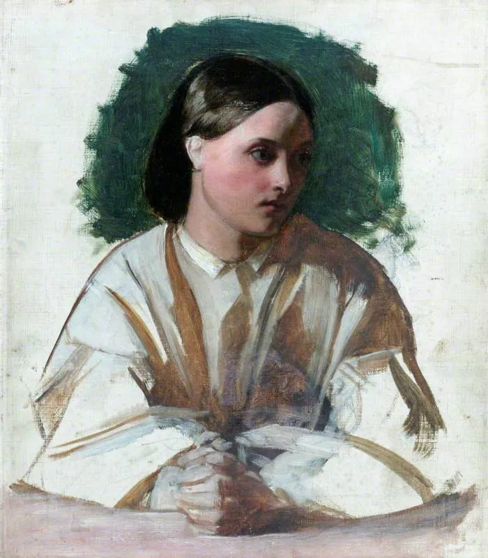 A Girl with Clasped Hands, by Augustus Egg, oil, 1849