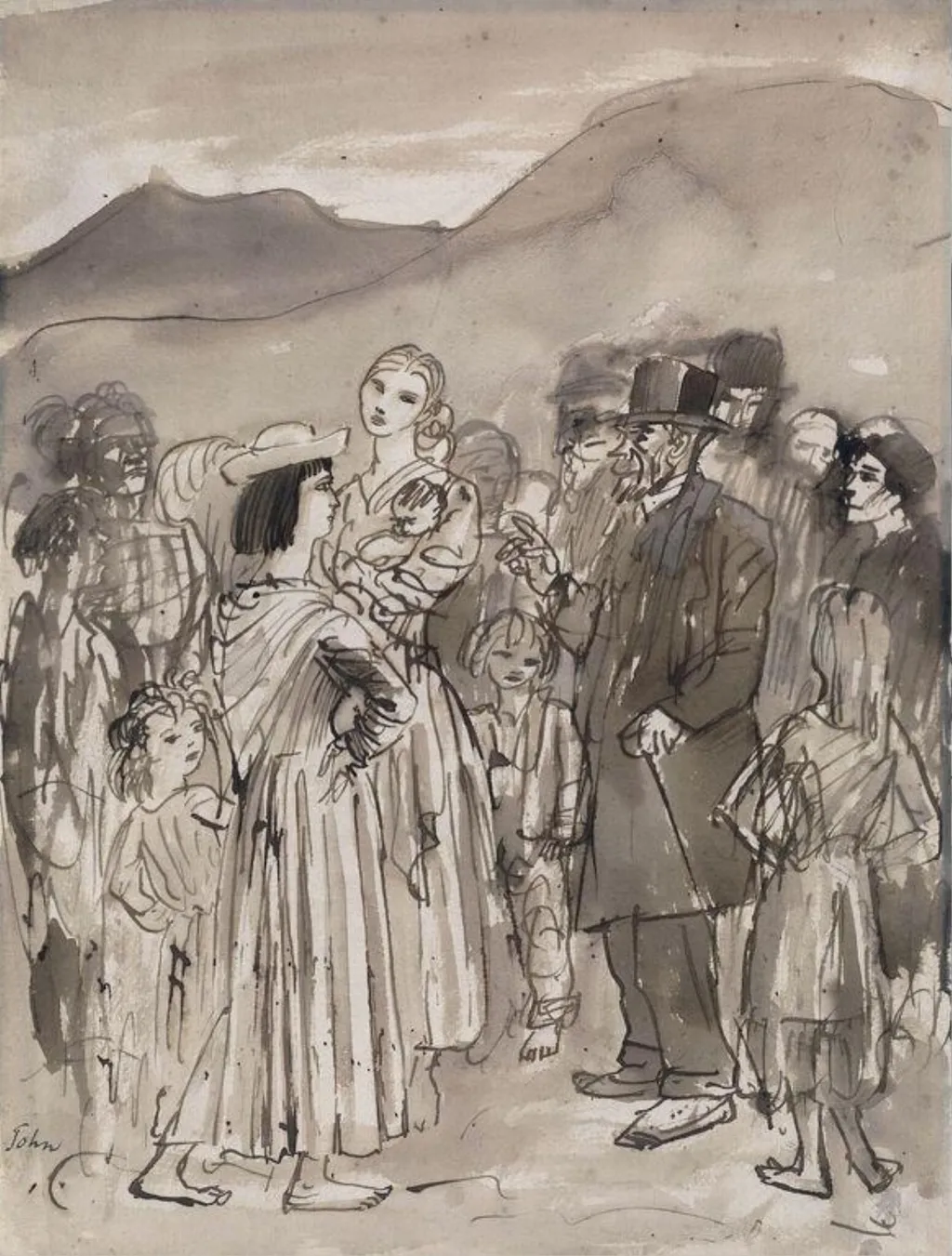 Mission to the Gypsies, by Augustus RA John, 1916