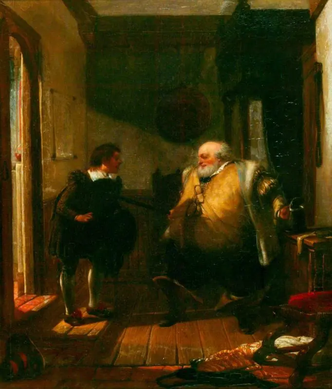 Falstaff and Simple (from 'The Merry Wives of Windsor' by William Shakespeare), by Augustus Wall Callcott