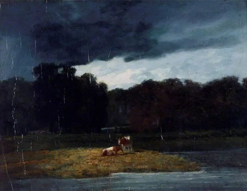 Landscape: A Wood and Cattle under a Stormy Sky, by Augustus Wall Callcott