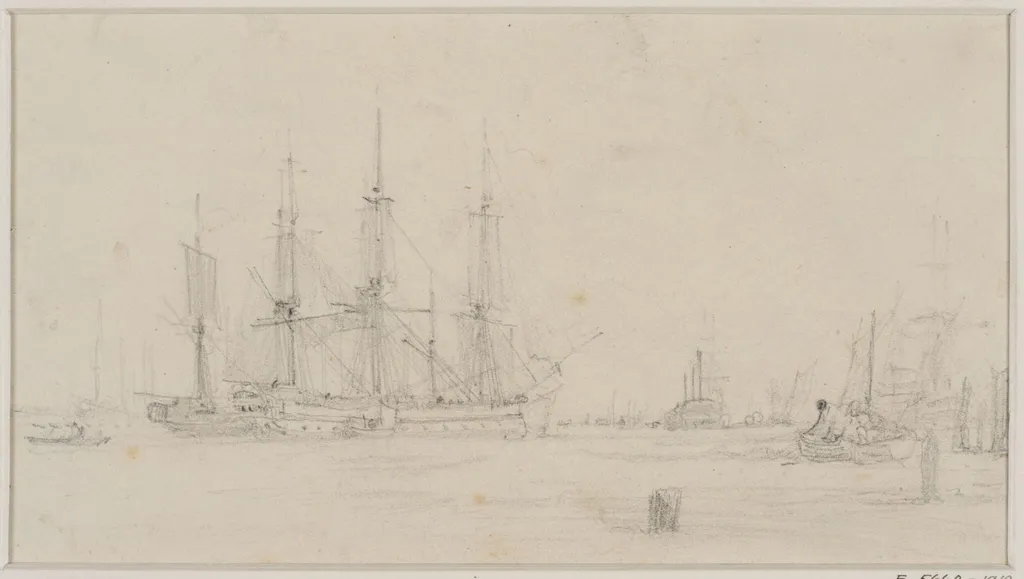 River Scene with hay-barge, by Augustus Wall Callcott