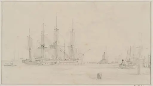River Scene with hay-barge, by Augustus Wall Callcott