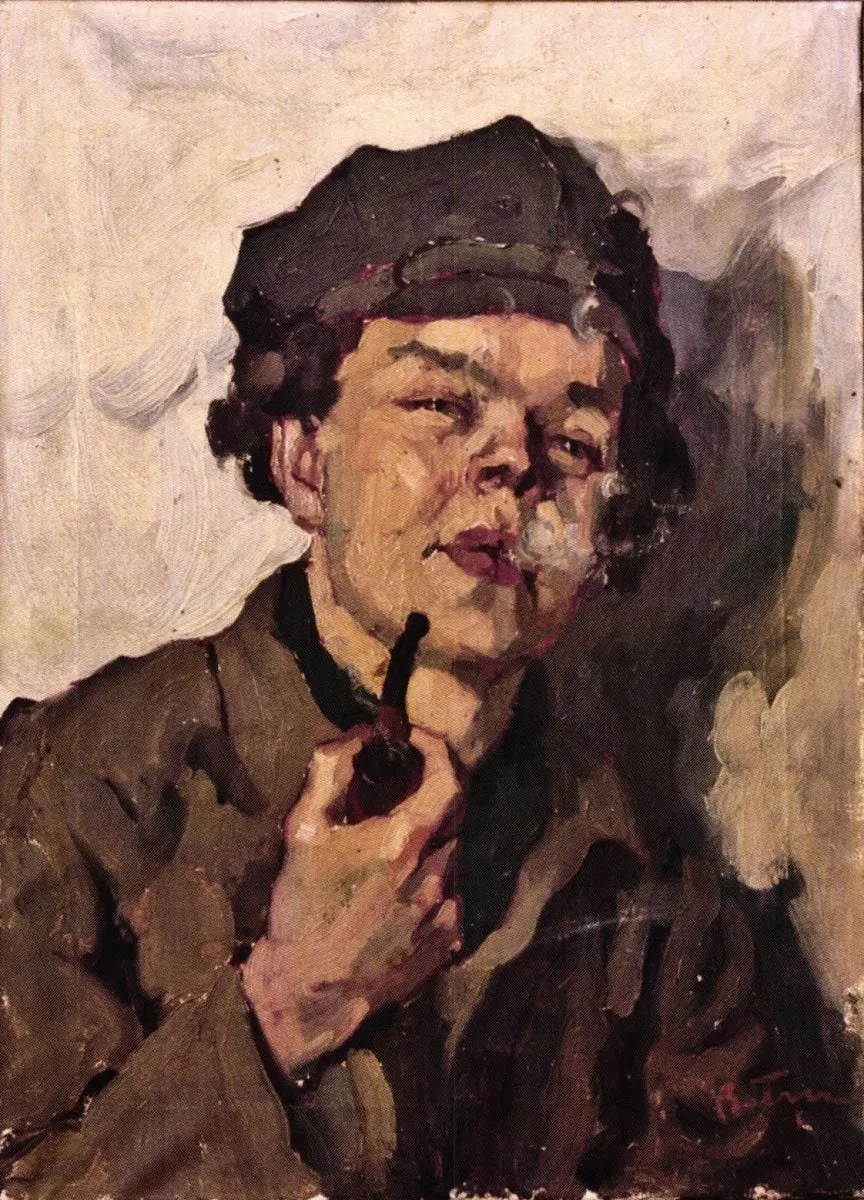 Băiat cu pipă, by Aurel Băeșu, unspecified, 1921