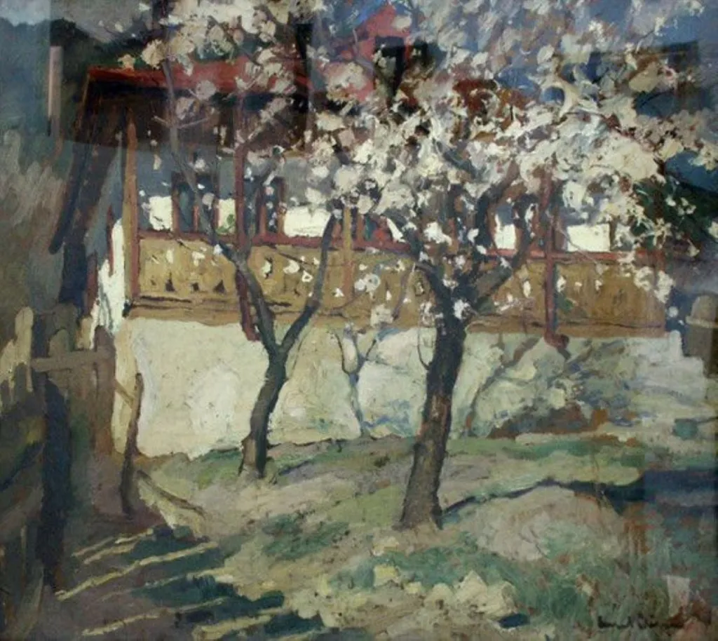 Casa cu meri înfloriți, by Aurel Băeșu, unspecified, 1922